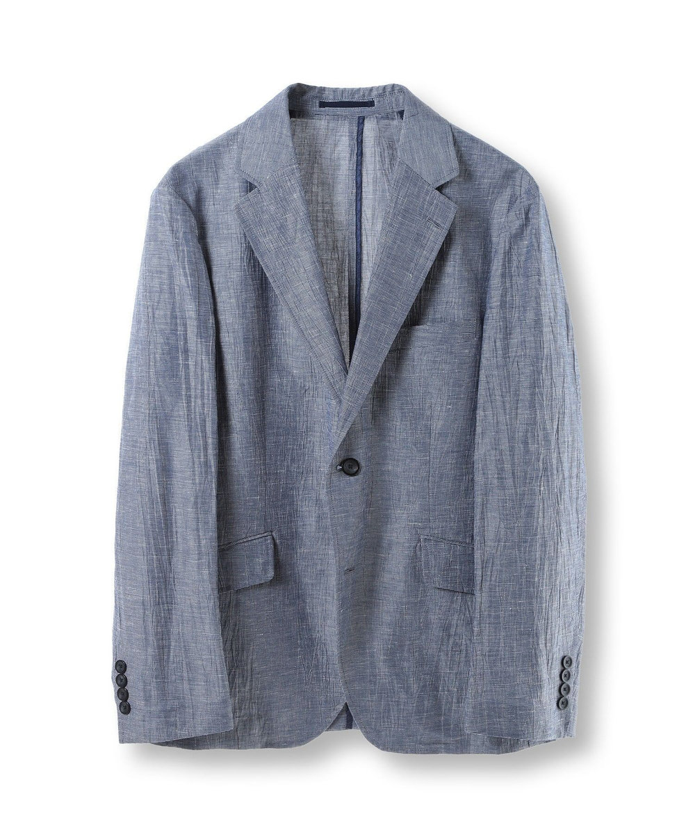 MEN'S BIGI コットンリネン楊柳サッカージャケット ネイビー