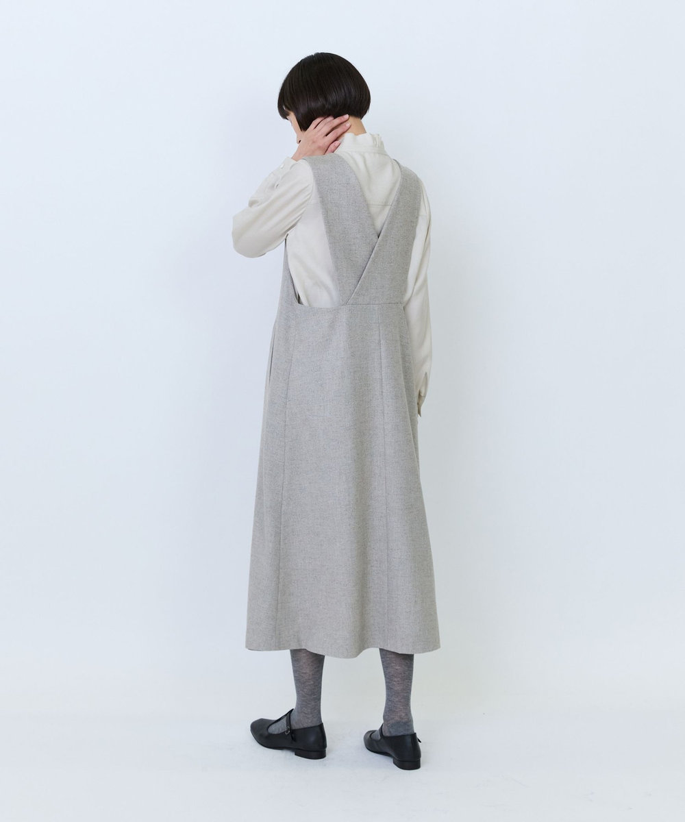 LOISIR クラシカルツイードジャンパースカート ベージュ