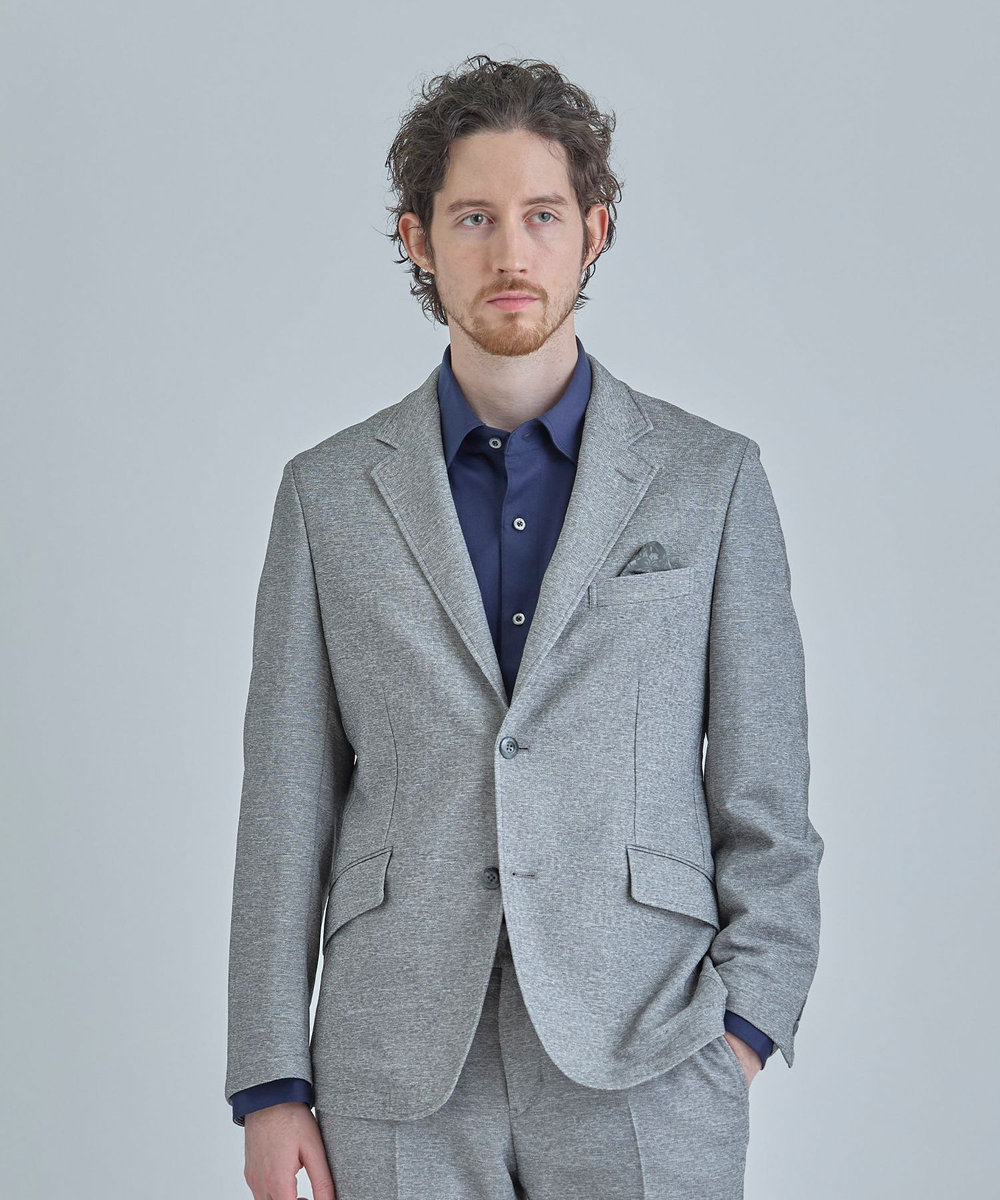 MEN'S BIGI 【ACTIVE TAILOR】カラミメッシュストレッチジャケット＜軽量/通気性/ストレッチ＞ グレー