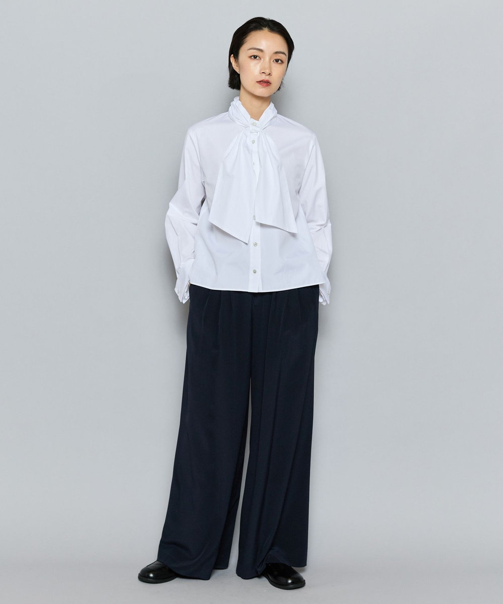 L'EQUIPE COUTURIER ハイカウントコットンシャツ ホワイト