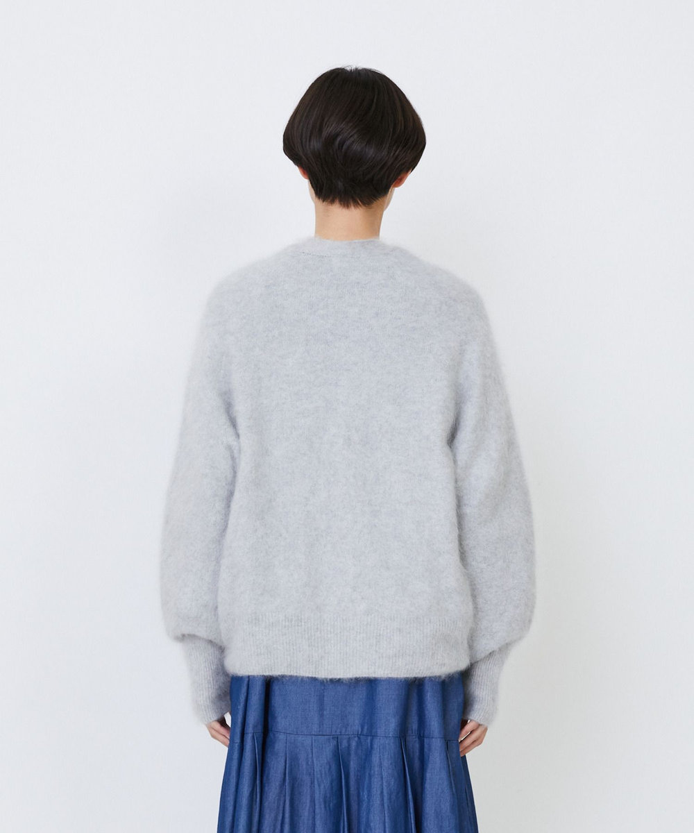 LOISIR カシミヤファー加工カーディガン グレー