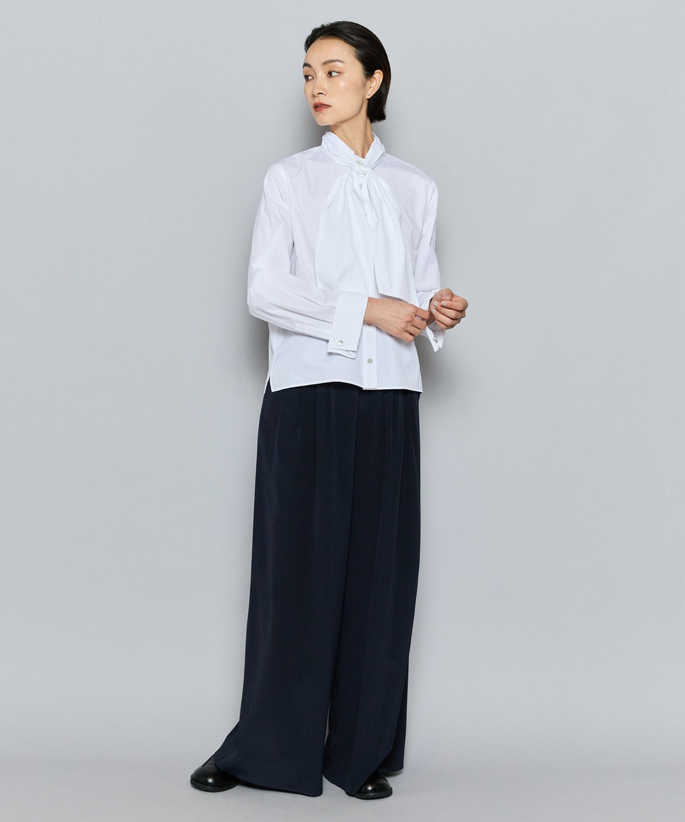 L'EQUIPE COUTURIER ハイカウントコットンシャツ ホワイト