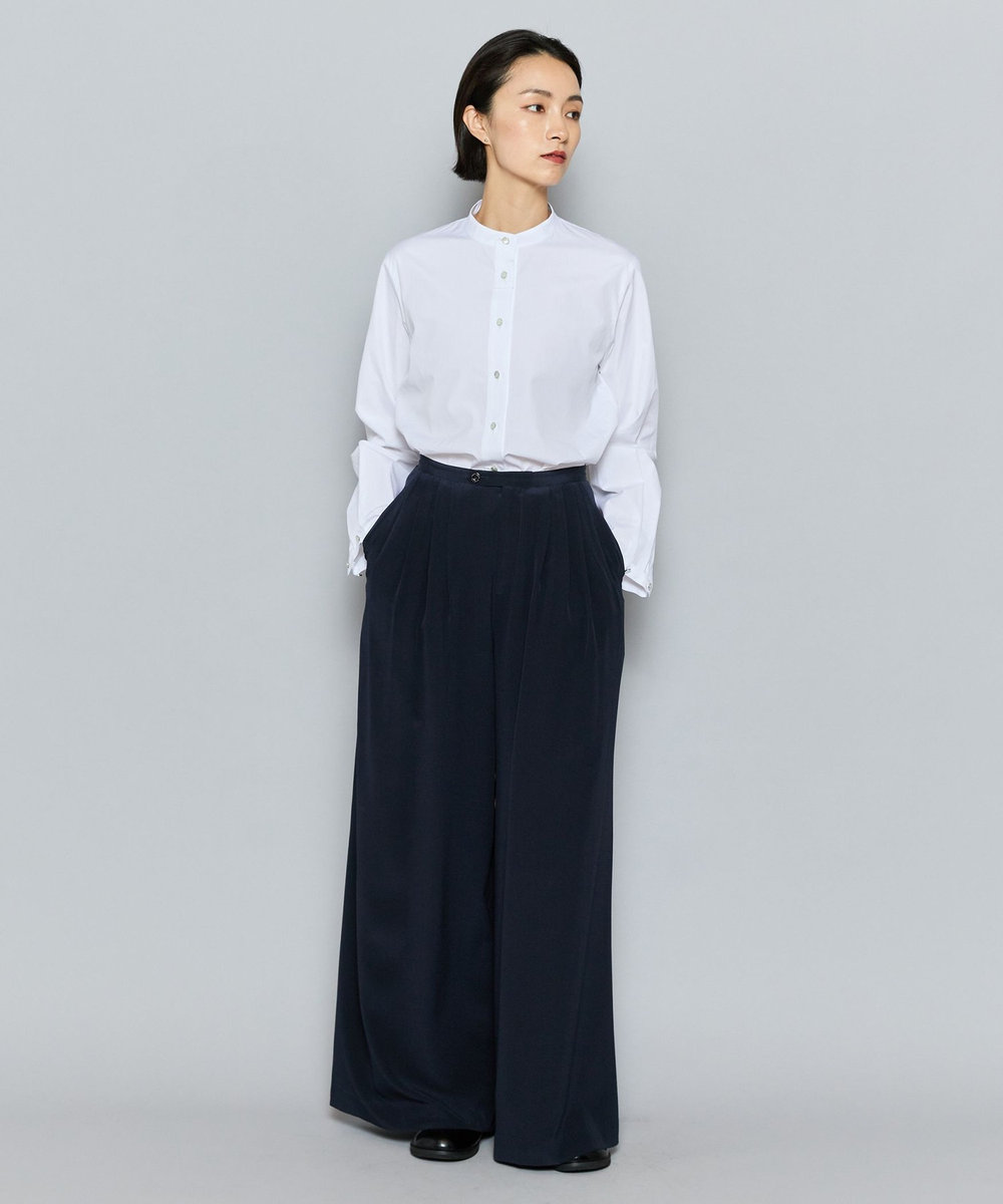 L'EQUIPE COUTURIER ハイカウントコットンシャツ ホワイト