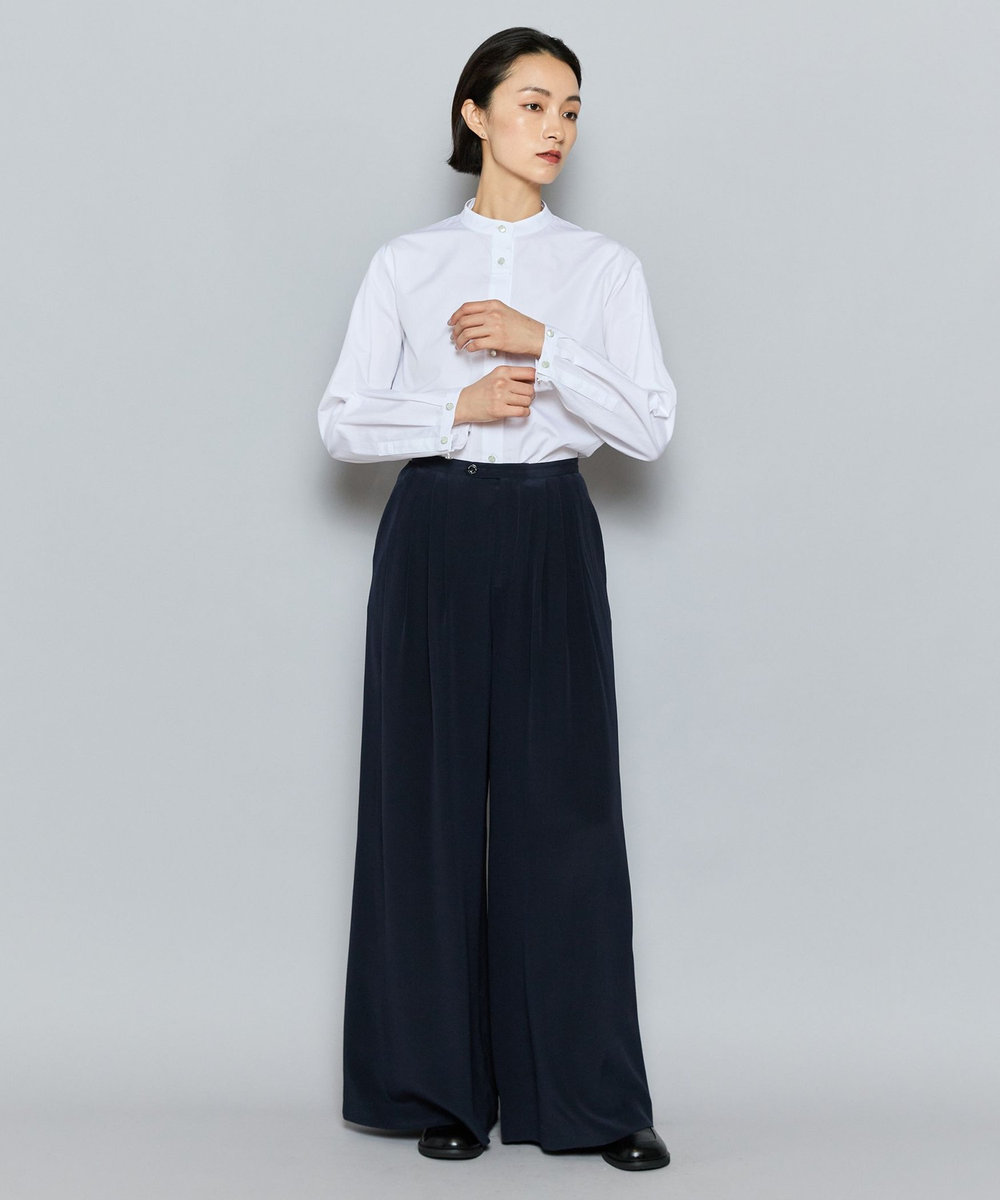L'EQUIPE COUTURIER ハイカウントコットンシャツ ホワイト