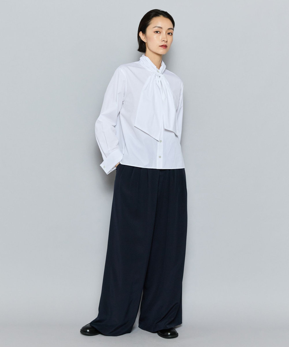 L'EQUIPE COUTURIER ハイカウントコットンシャツ ホワイト