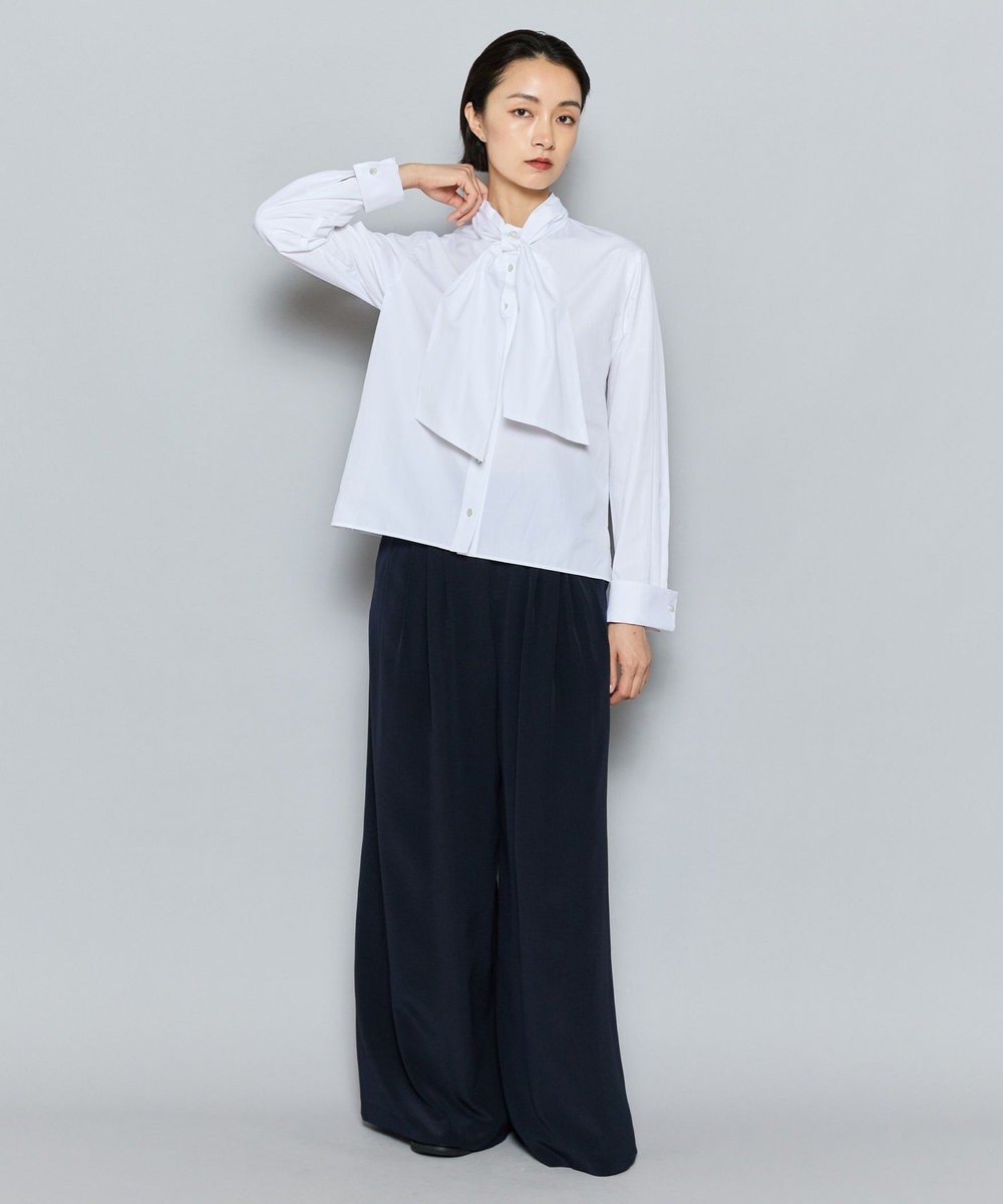 L'EQUIPE COUTURIER ハイカウントコットンシャツ ホワイト