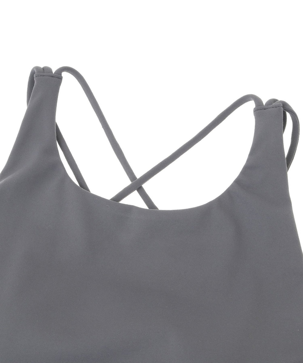 Julier 【定番】プレミアムフローショートトップス/パット付き・UVカット・吸汗速乾・ホットヨガ対応・水着・水陸両用 グレー