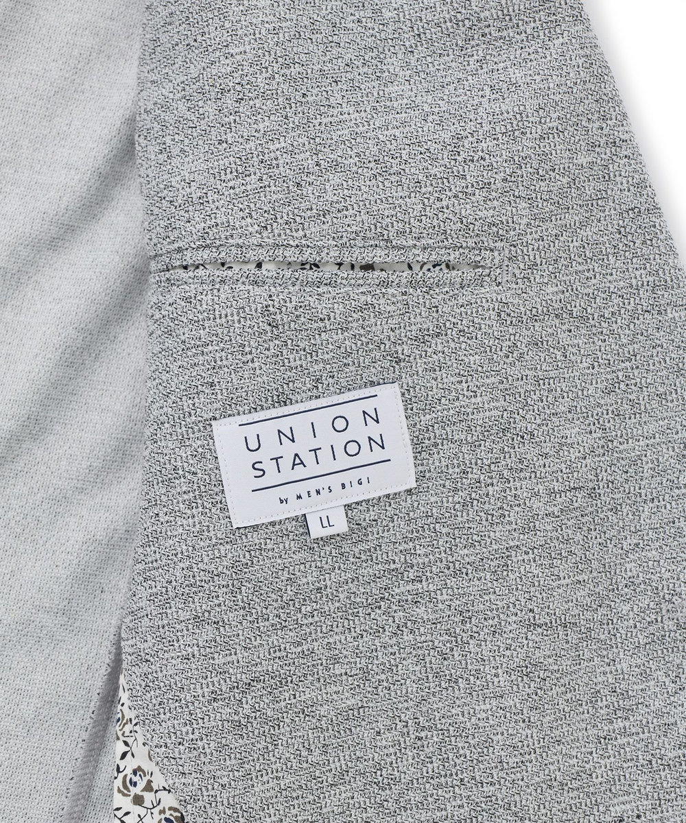 UNION STATION 〈洗える〉ハニカムMIXテーラードジャケット ライトグレー