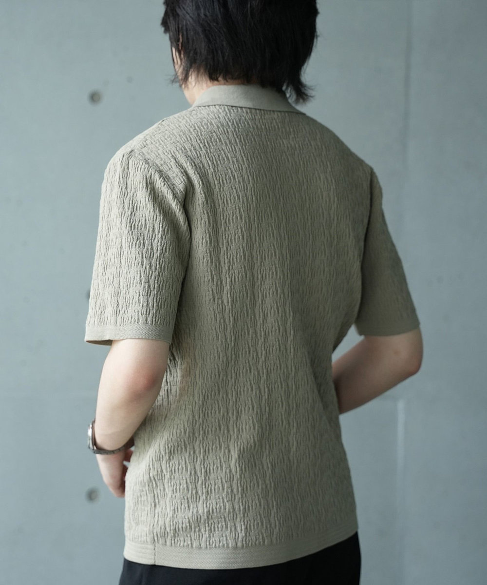 UNION STATION *WEB限定 ルーズフィットジャガードスキッパーポロ ベージュ
