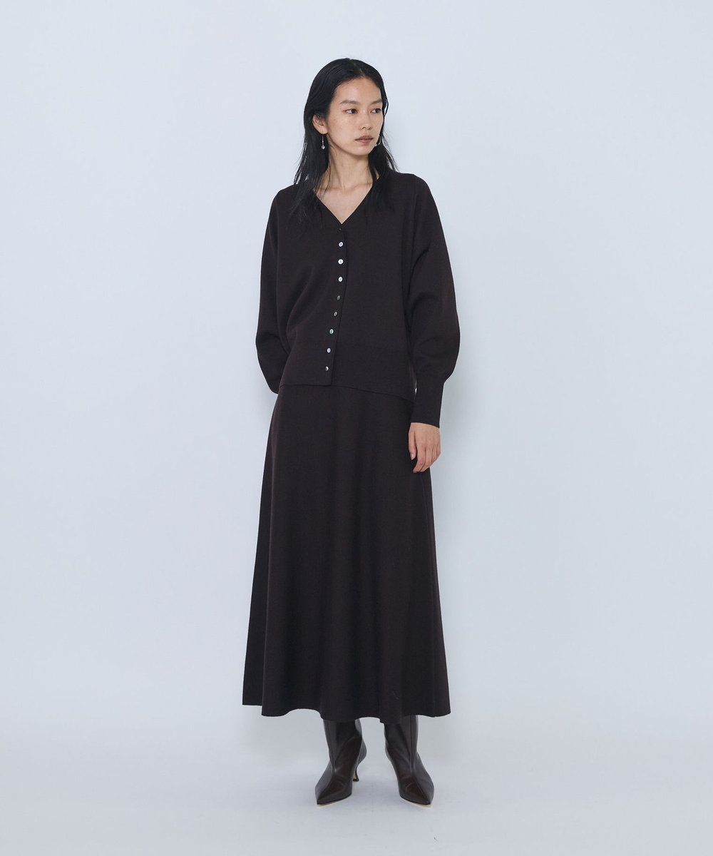 1er Arrondissement スプルウールダブルニットスカート ブラウン
