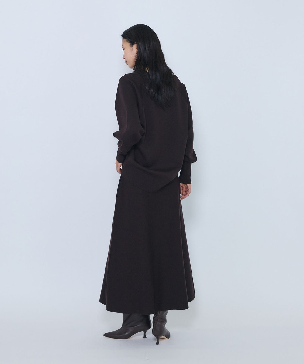 1er Arrondissement スプルウールダブルニットスカート ブラウン