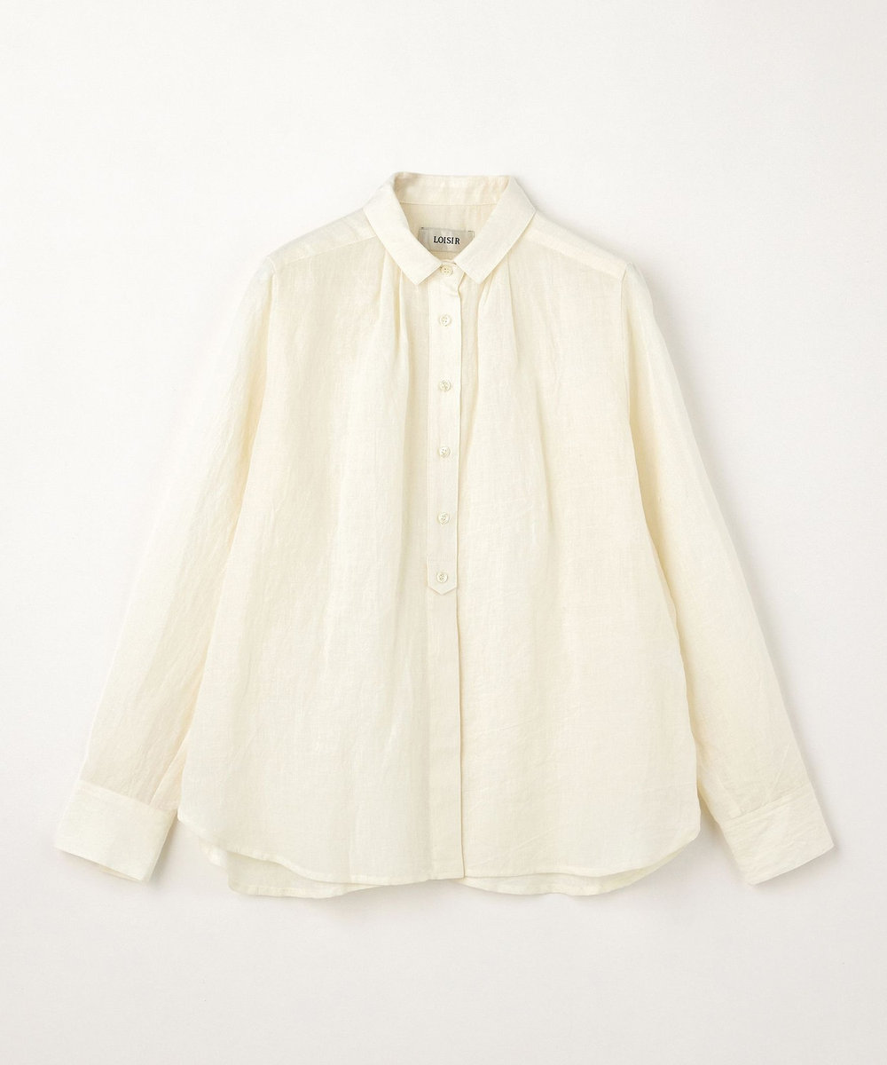 美品＊ロワズィール グランジリネンミニカラーシャツ 白系 麻100 洗える 長袖 グランジリネンミニカラーシャツ｜BIGI ONLINE STORE - ビギオンライン