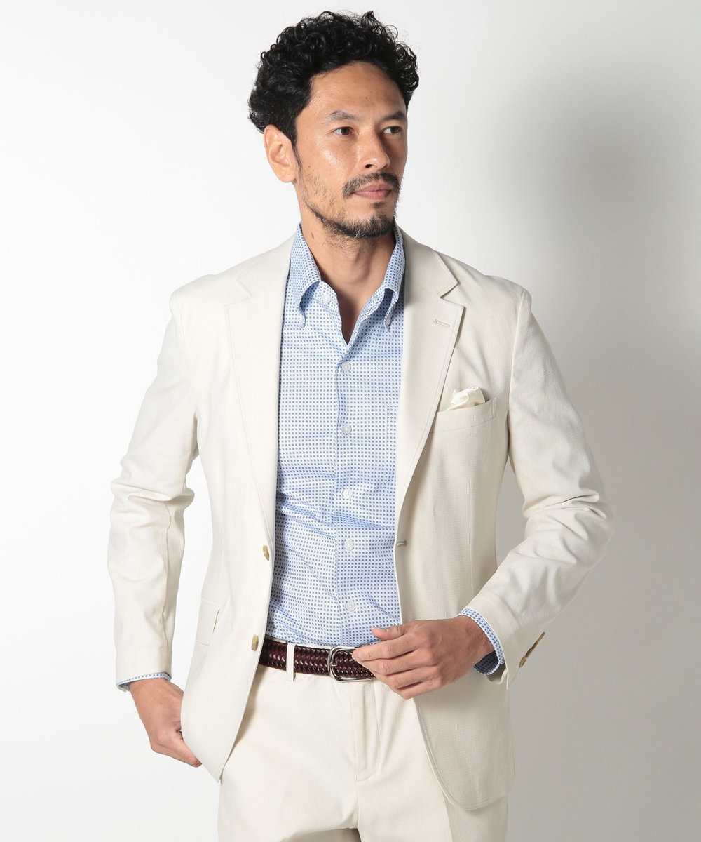MEN'S BIGI 【ACTIVE TAILOR】ドビーストレッチテーラードジャケット オフホワイト