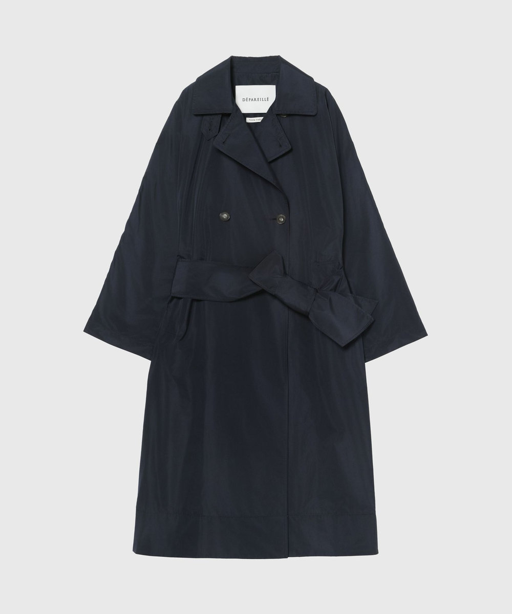 DÉPAREILLÉ TAFFETA PONCHO COAT / タフタポンチョコート ネイビー