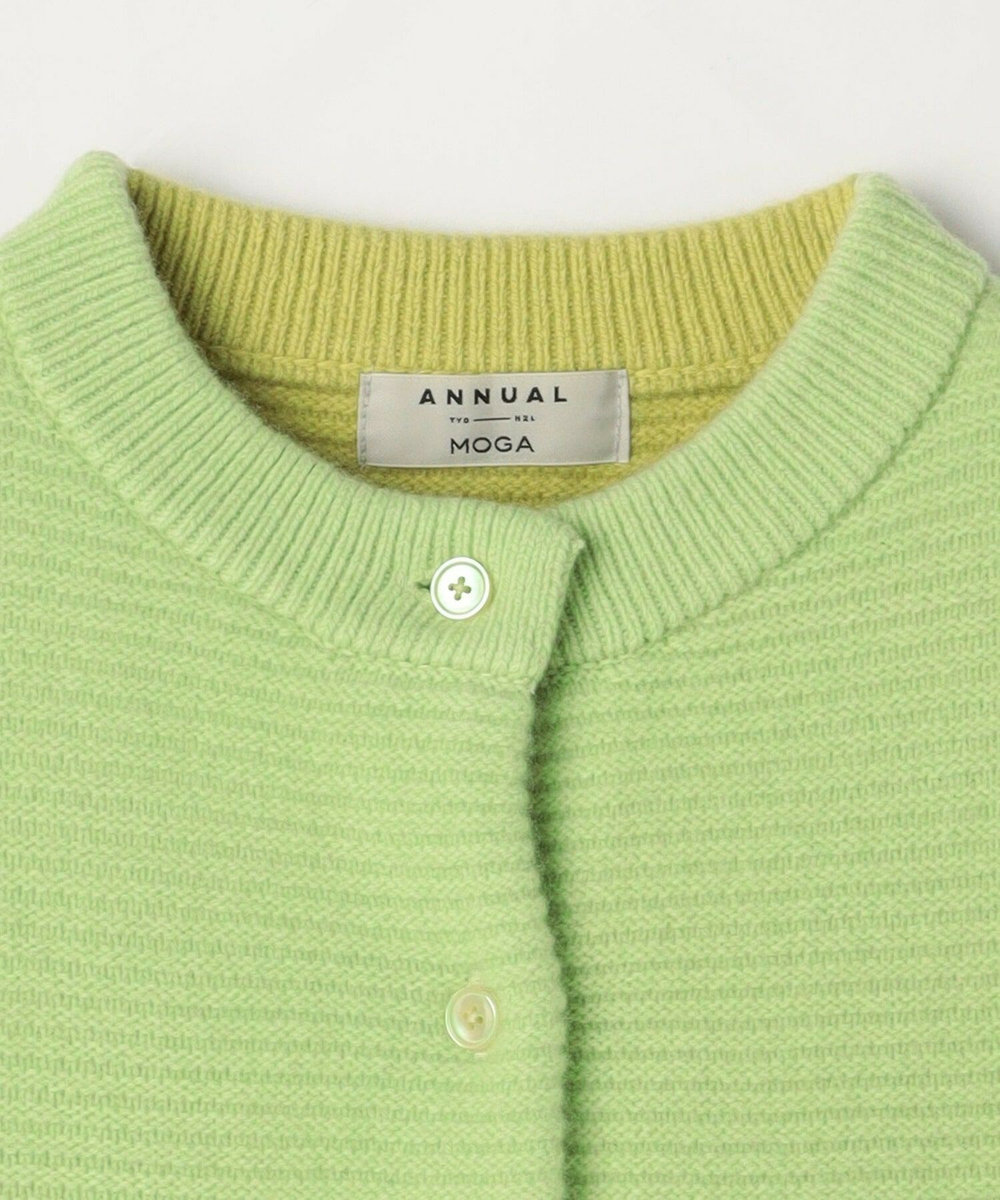 MOGA Lサイズ（大きいサイズ） 【大きいサイズ】ANNUAL×MOGA　ウールカシミヤバイカラーカーディガン チャコールグレー