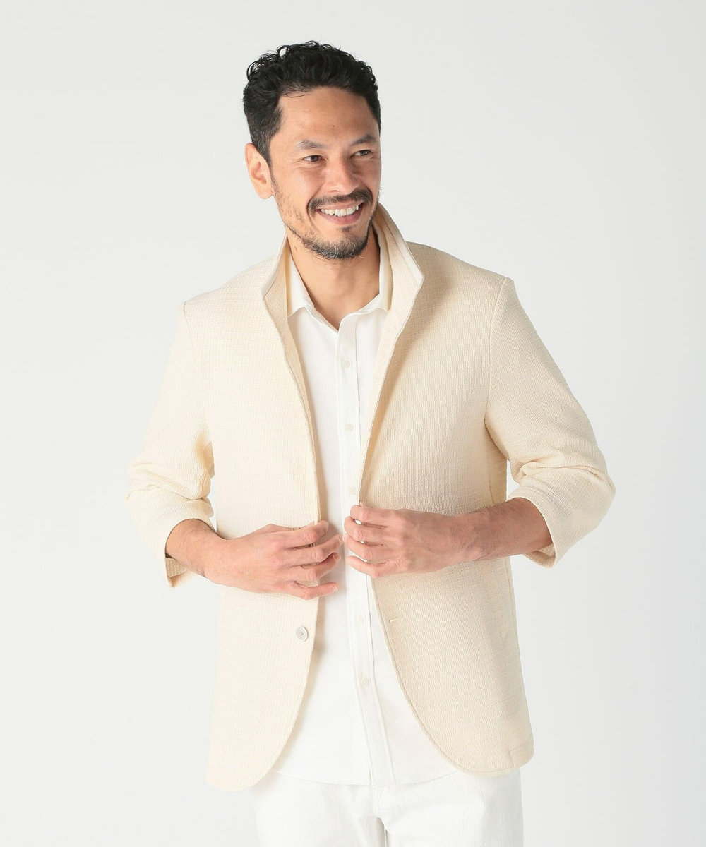 MEN'S BIGI トリコットジャージ素材カットジャケット ベージュ