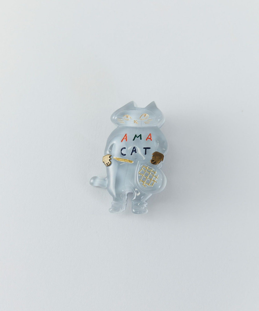 LOISIR アーティストコラボ：LOISIR×TORANEKOBONBON AMA CATブローチ ブル－グレ－