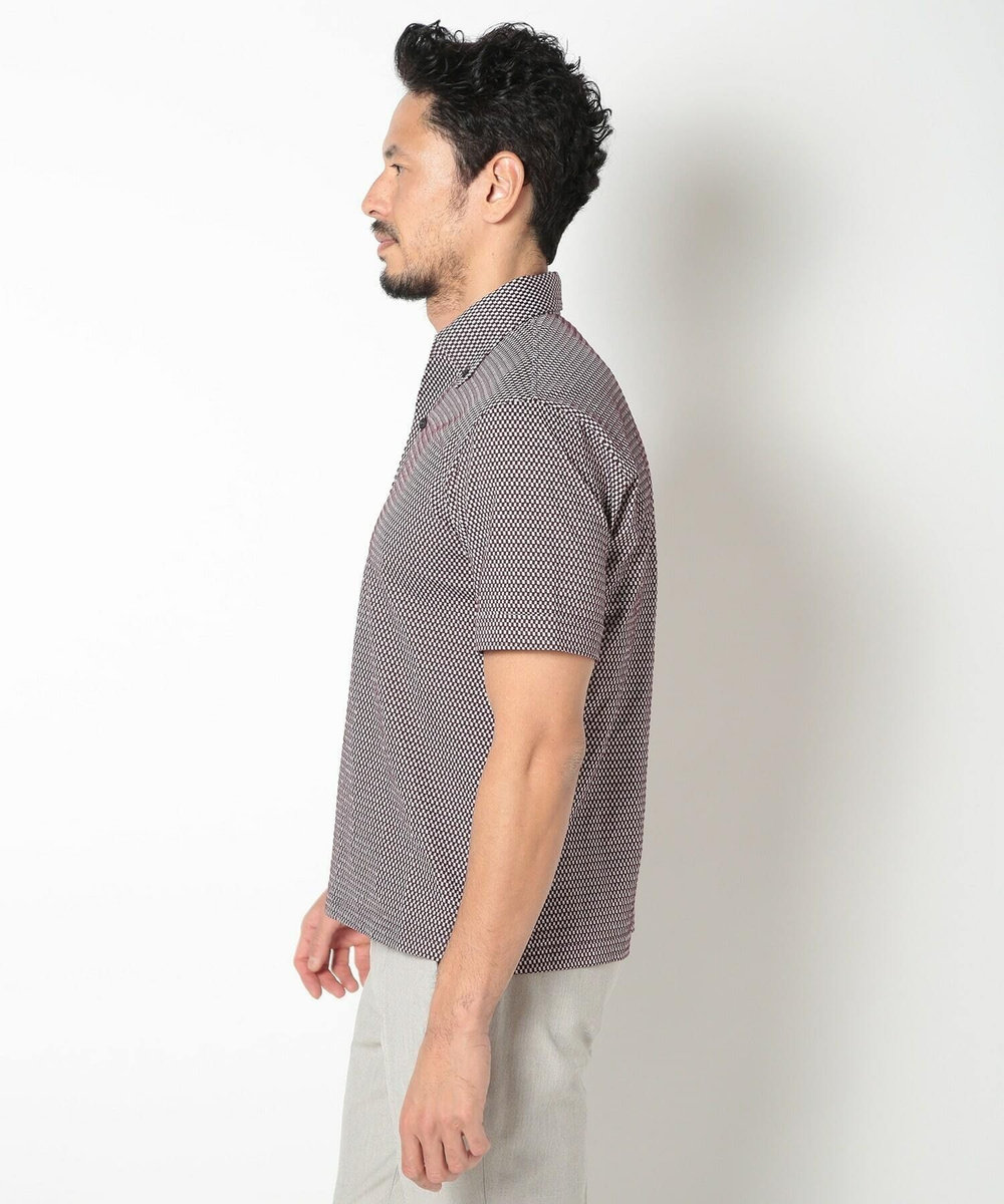 MEN'S BIGI 【ACTIVE TAILOR】COOL MAXサッカー織りワンピースカラーポロシャツ ボルドー