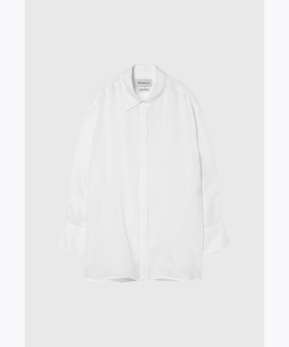 DÉPAREILLÉ RAMIE TWILL REGULAR COLLAR SHIRT / ラミーツイルレギュラーカラーシャツ ホワイト