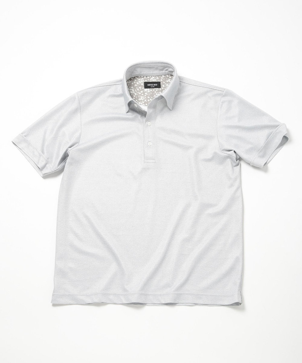 MEN'S BIGI 【ACTIVE TAILOR】COOL MAX ツイルプリントジャージポロシャツ グレー系その他
