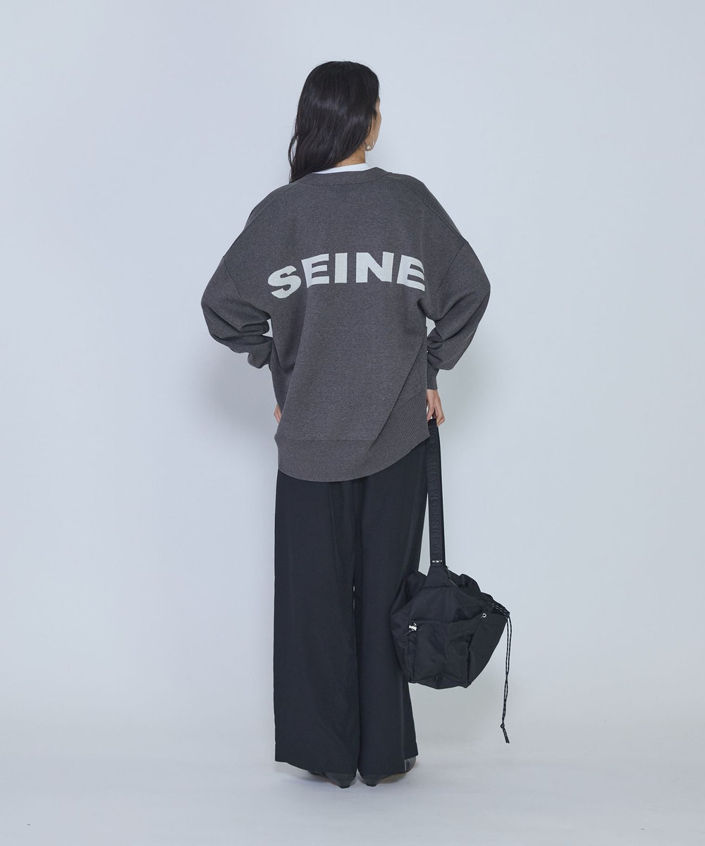 1er Arrondissement バックロゴカーディガン グレー