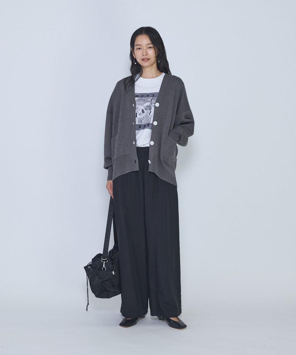 1er Arrondissement バックロゴカーディガン グレー