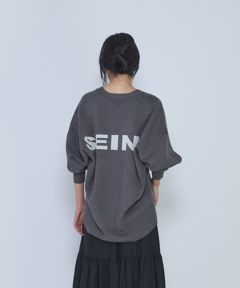1er Arrondissement バックロゴカーディガン グレー