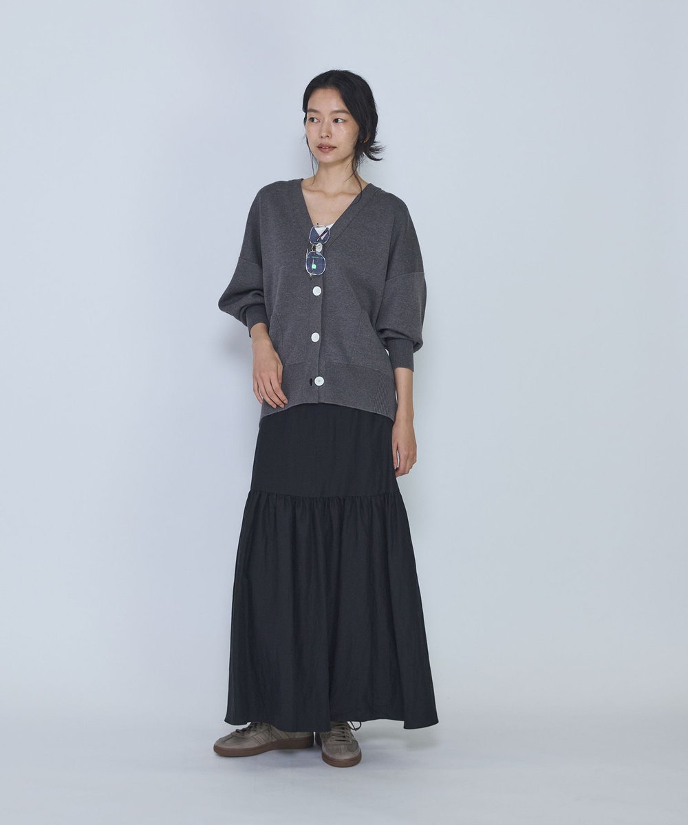 1er Arrondissement バックロゴカーディガン グレー