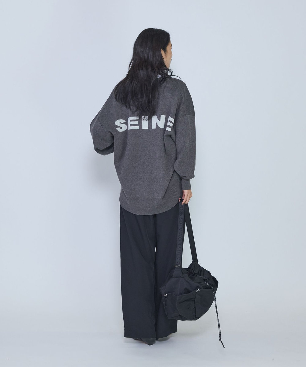 1er Arrondissement バックロゴカーディガン グレー