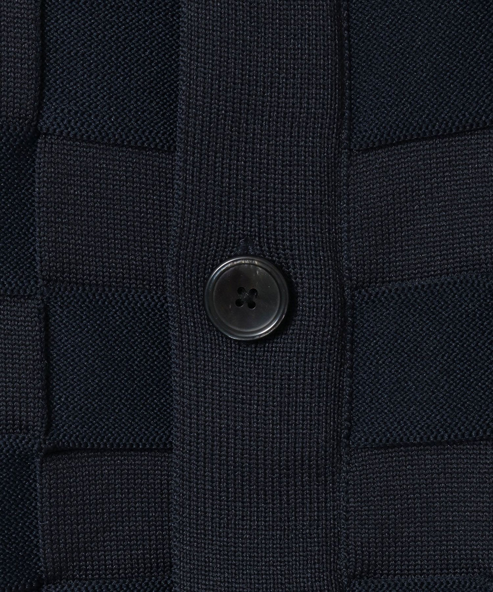 MEN'S BIGI 【ACTIVE TAILOR/アクティブテイラー】リンクスブロックジャカードカーディガン ネイビー