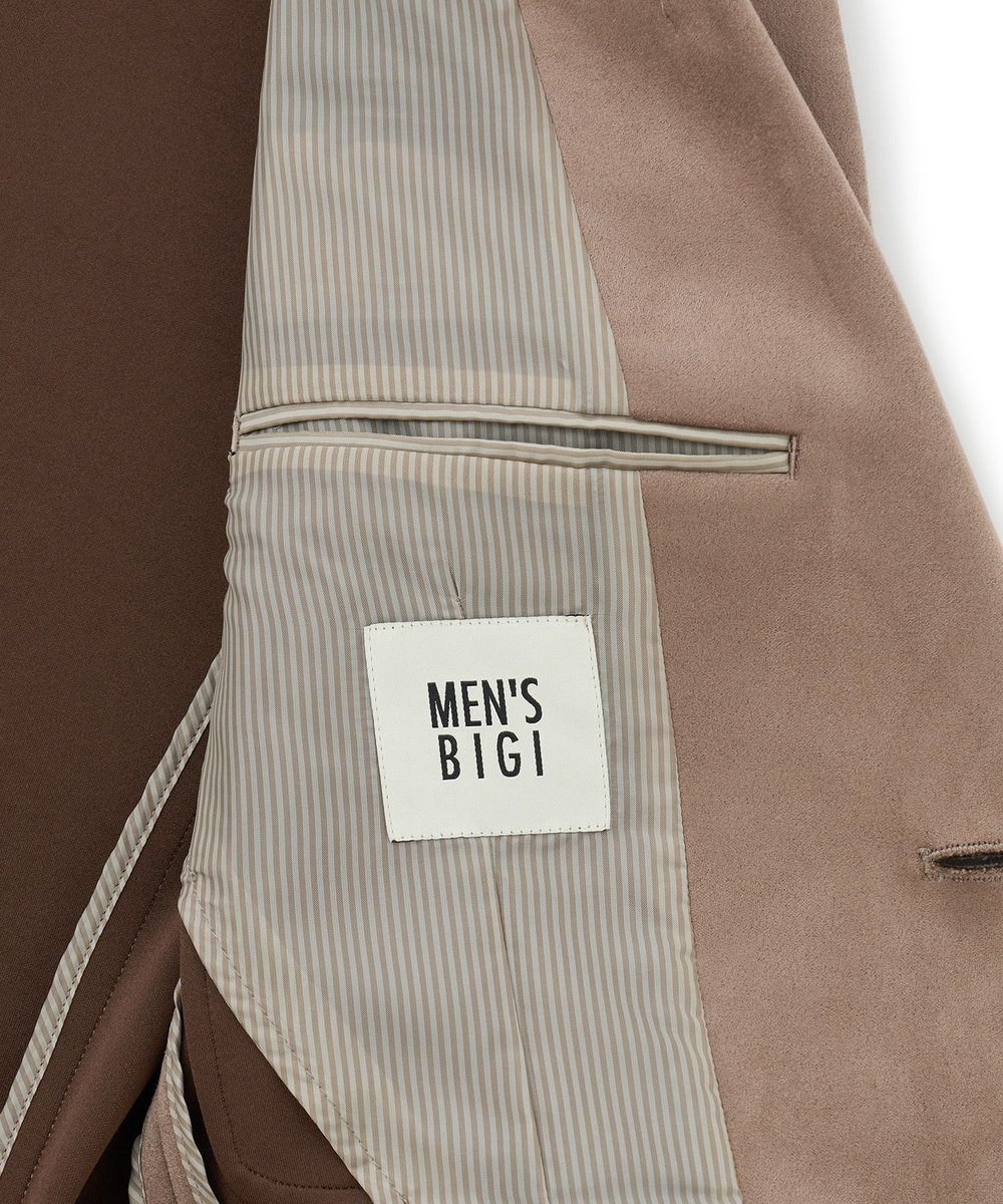 MEN'S BIGI スエードダンボール リラックスセットアップジャケット ベージュ