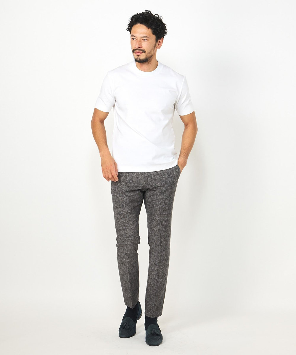 MEN'S BIGI 【ACTIVE TAILOR】シルケットスムースクルーネックTシャツ ホワイト