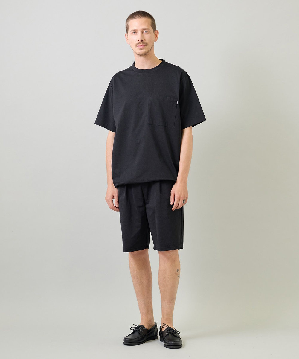 UNION STATION ペーパータッチショートパンツ＜ストレッチ・速乾・マシンウォッシャブル・イージーケア接触冷感＞ ブラック