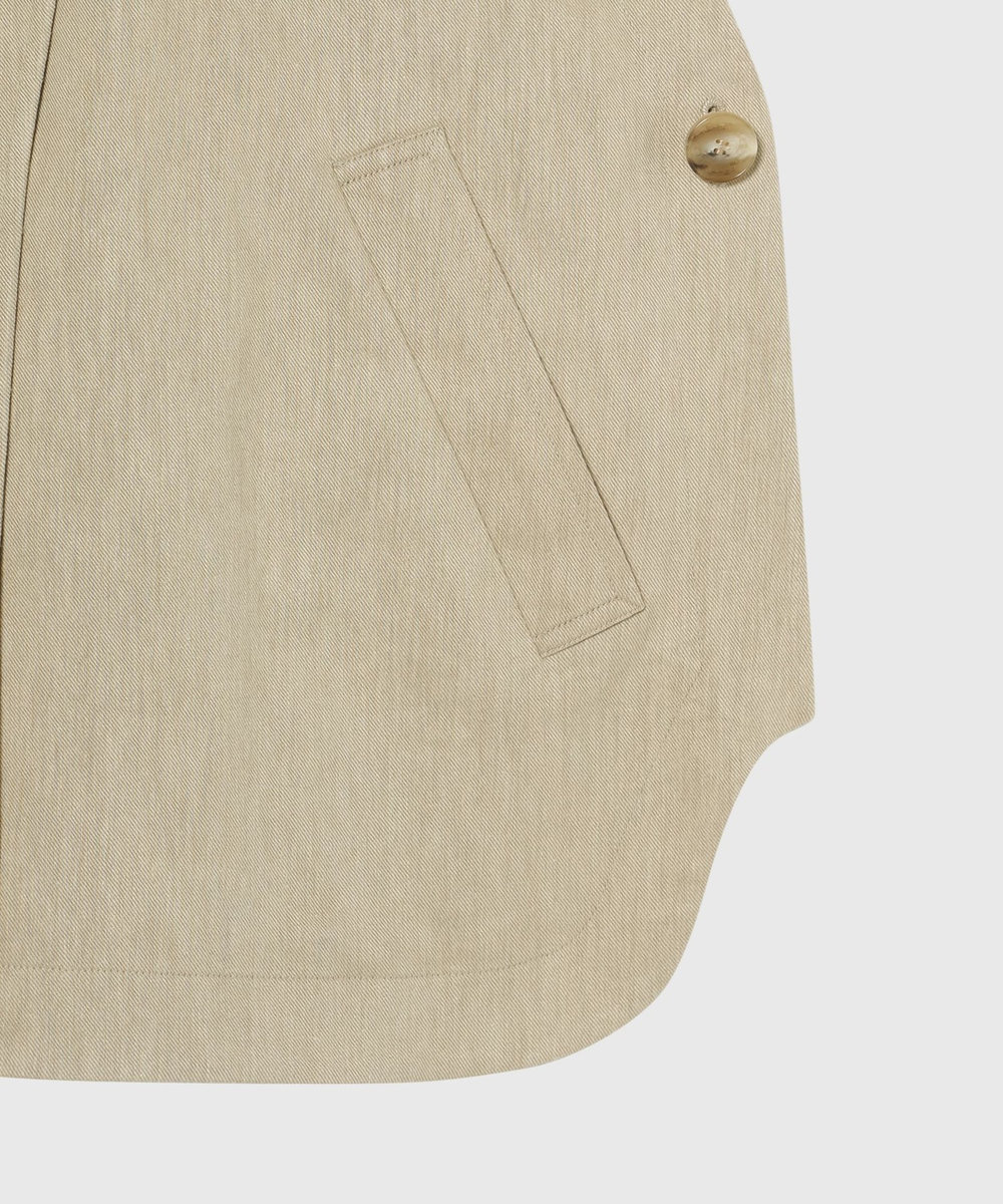 DÉPAREILLÉ VISCORSE LINEN PONCHO GILET / ヴィスコースリネンポンチョジレ ベージュ