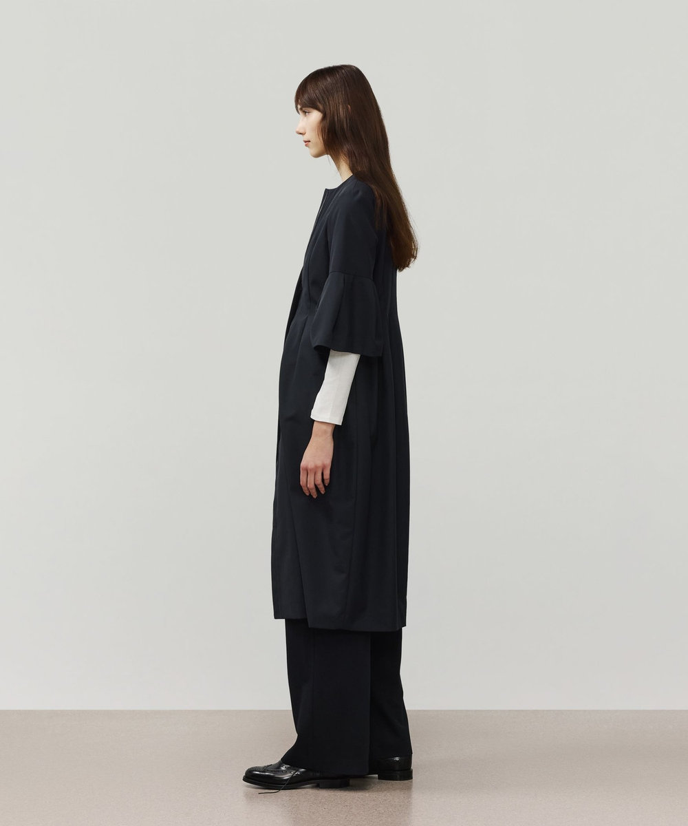 DÉPAREILLÉ WOOL NYLON GABARDINE WAIST BELT PANTS / ウールナイロンギャバジンウエストベルトパンツ ネイビー