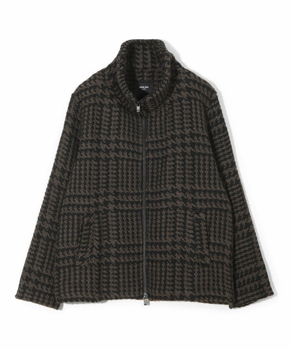 MEN'S BIGI 【John Branigan/ジョン・ブラニガン】別注チェック柄ニット風ブルゾン ブラック
