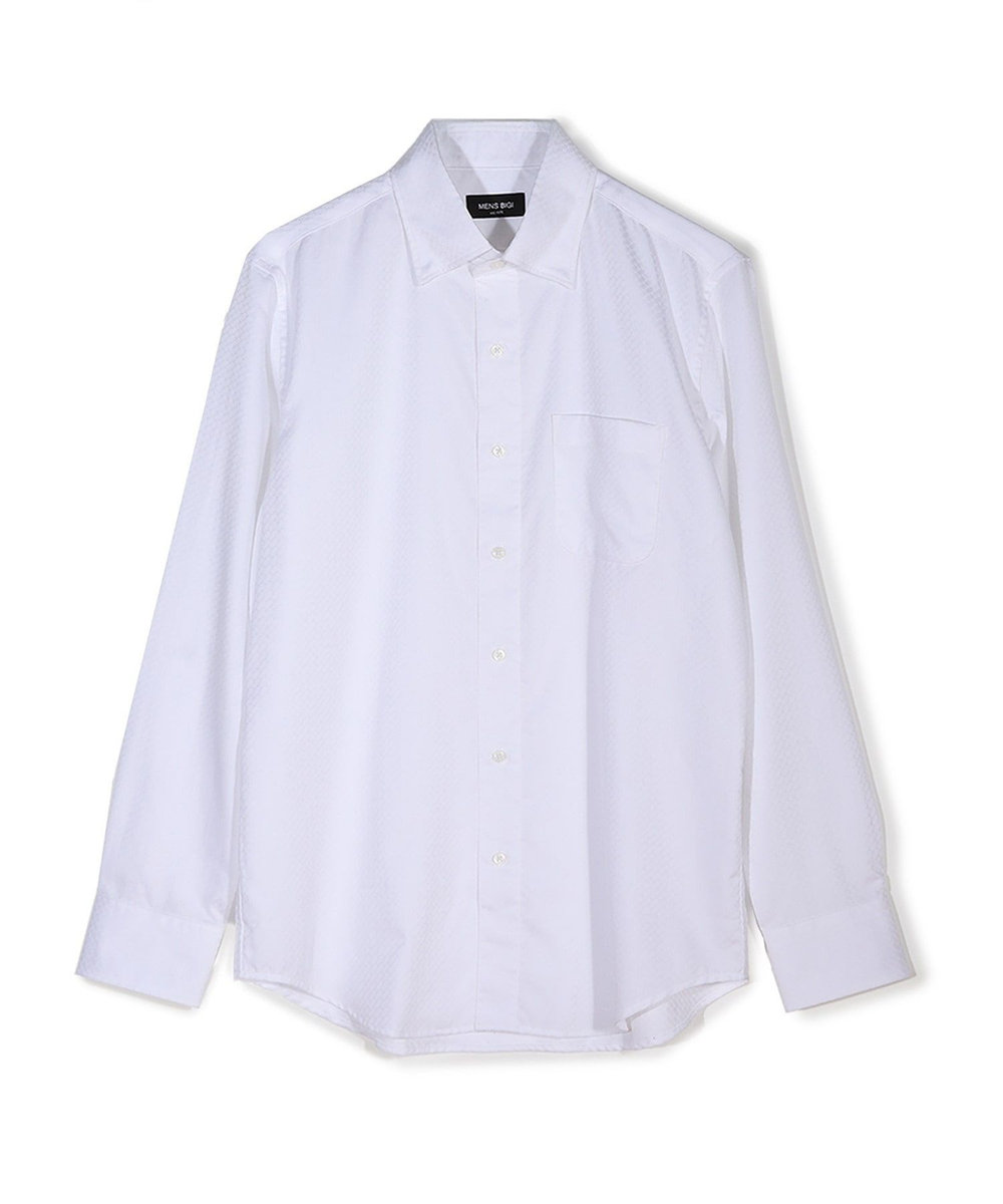 MEN'S BIGI コットンドビードレスシャツ ホワイト