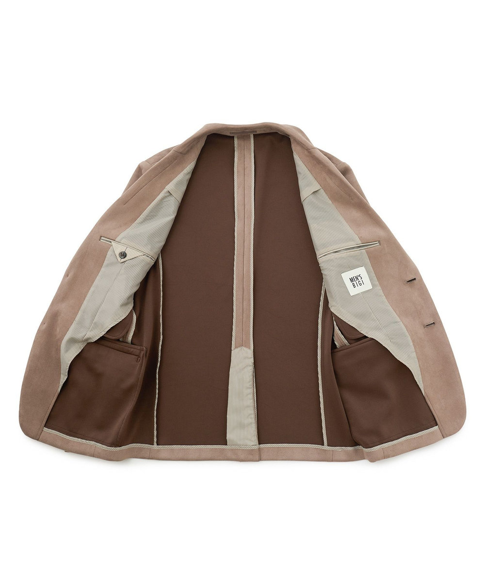 MEN'S BIGI スエードダンボール リラックスセットアップジャケット ベージュ