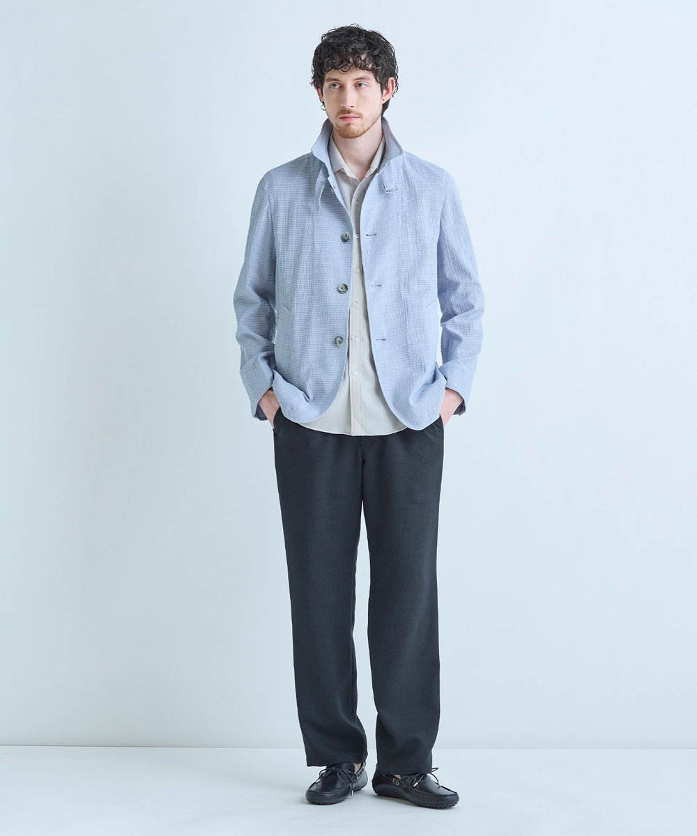 MEN'S BIGI シアリーブリーゼ ライトブルゾン＜ストレッチ＞＜通気性＞ サックスブルー