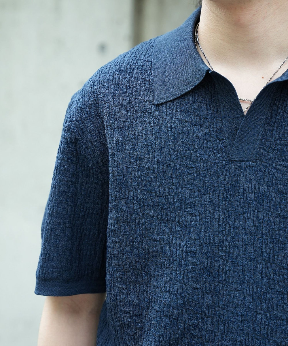 UNION STATION ＜WEB限定＞ワッシャースキッパーポロシャツ ネイビー