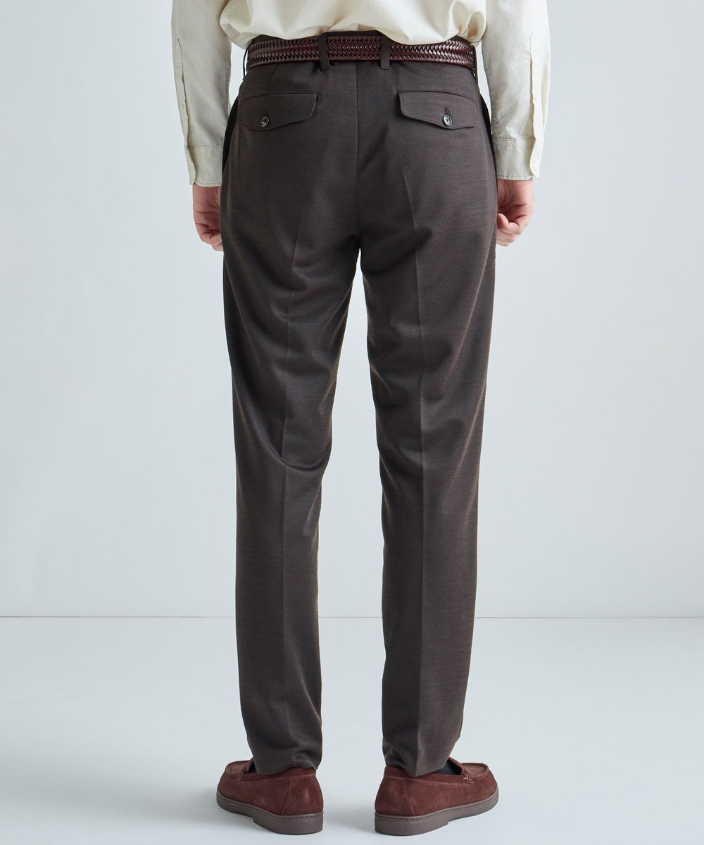 MEN'S BIGI 《別注》COLE HAAN ウールブレンドシャイニーポンチセットアップパンツ ブラウン