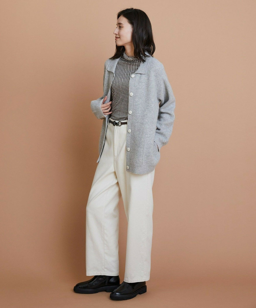 L'EQUIPE テンセルカシミヤJerseyハイネック オフホワイト