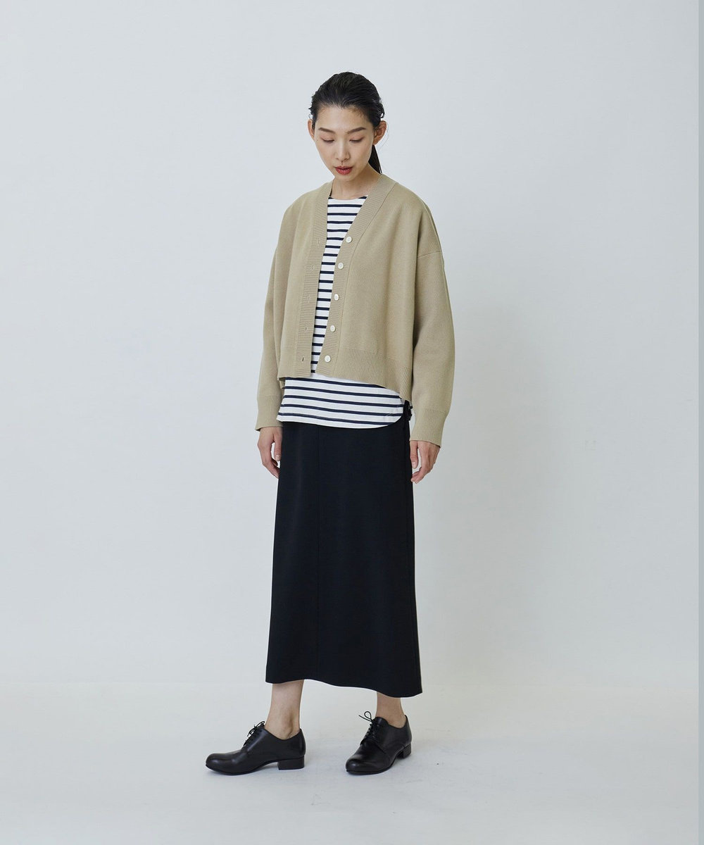 LOISIR コットン天竺ボーダーバスクシャツ ホワイト系その他