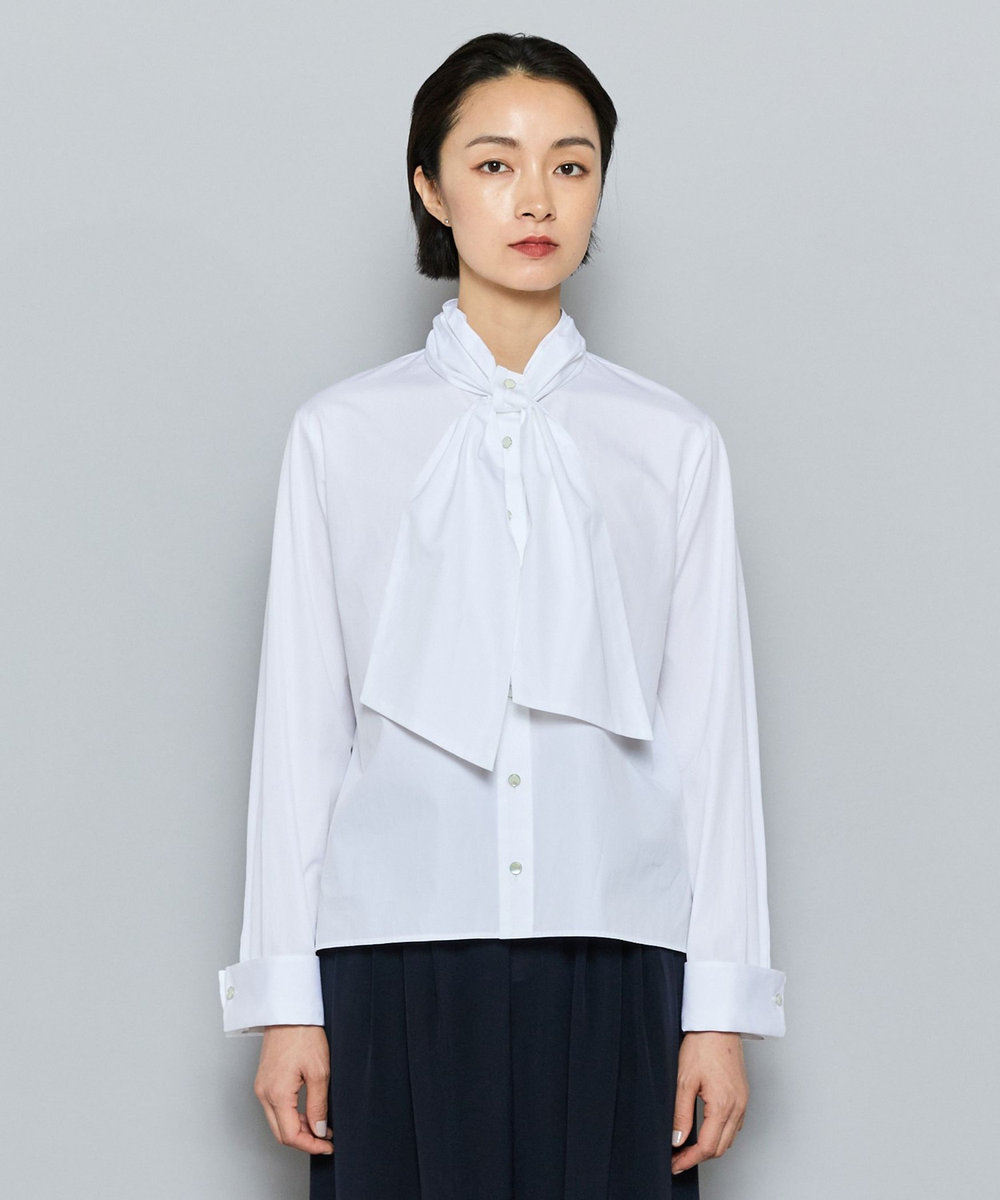 L'EQUIPE COUTURIER ハイカウントコットンシャツ ホワイト