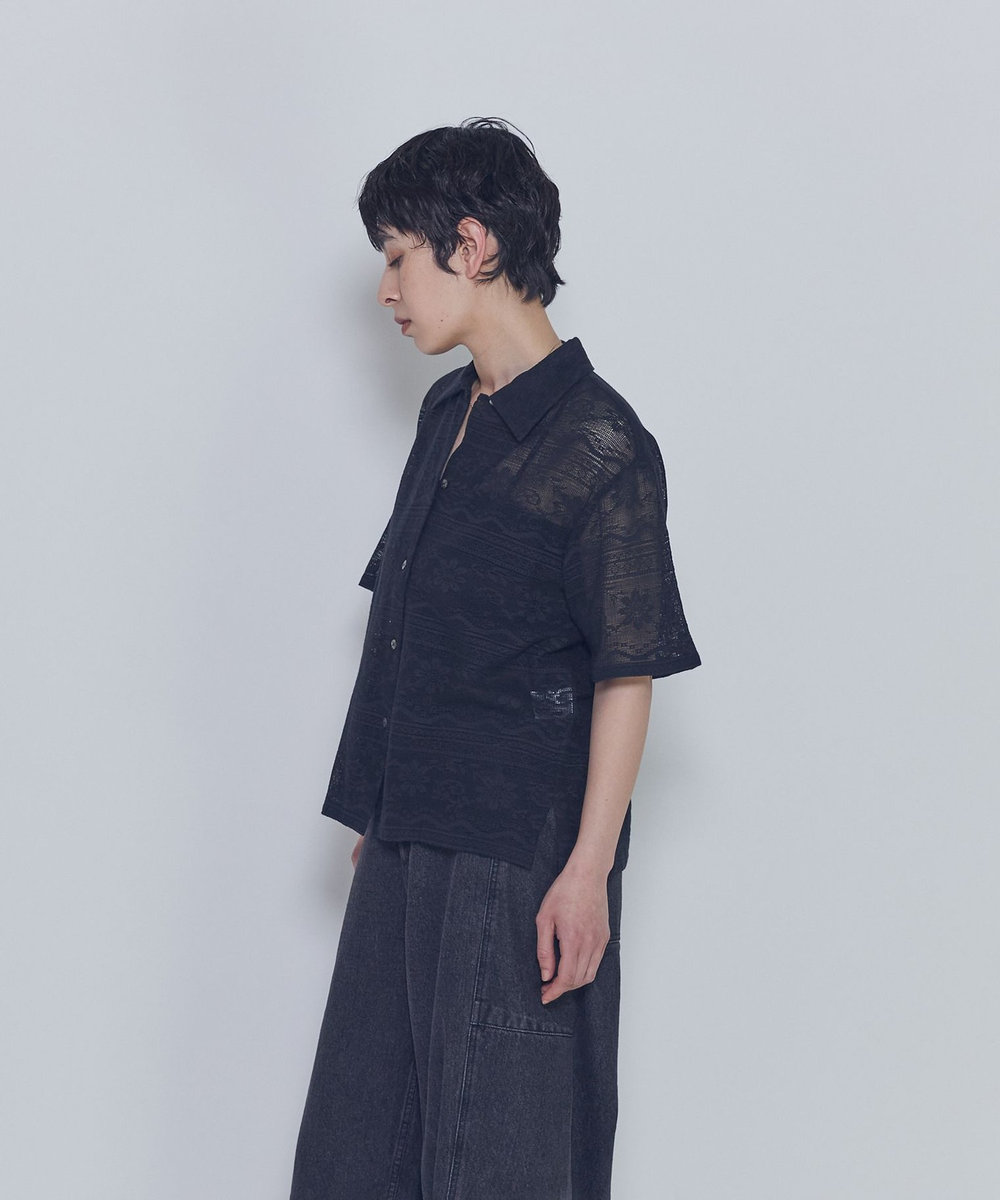 1er Arrondissement 【WEB限定】＜normment（ノーメント）＞コットンレースボタンシャツ ブラック