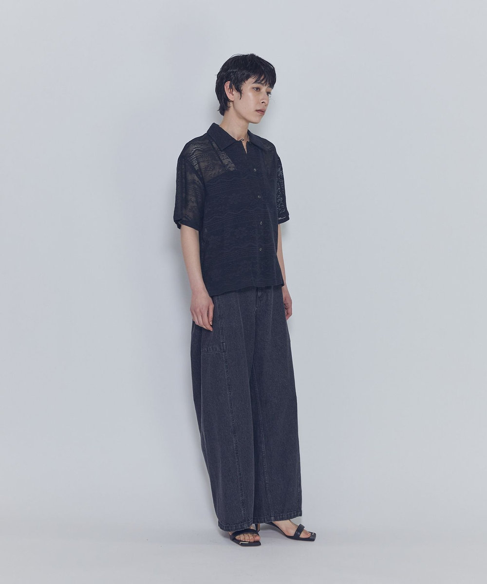 1er Arrondissement 【WEB限定】＜normment（ノーメント）＞コットンレースボタンシャツ ブラック