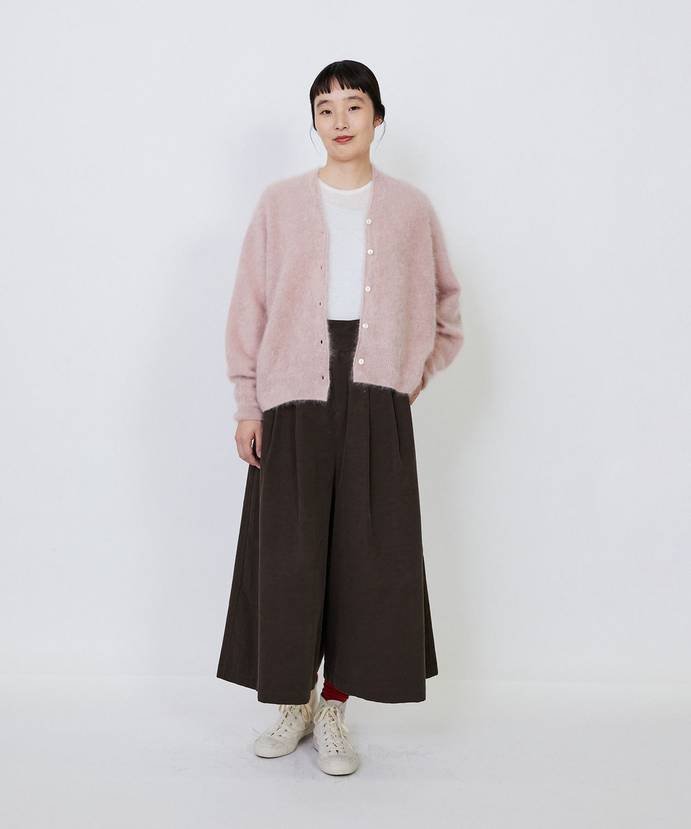 LOISIR カシミヤファー加工カーディガン ピンク