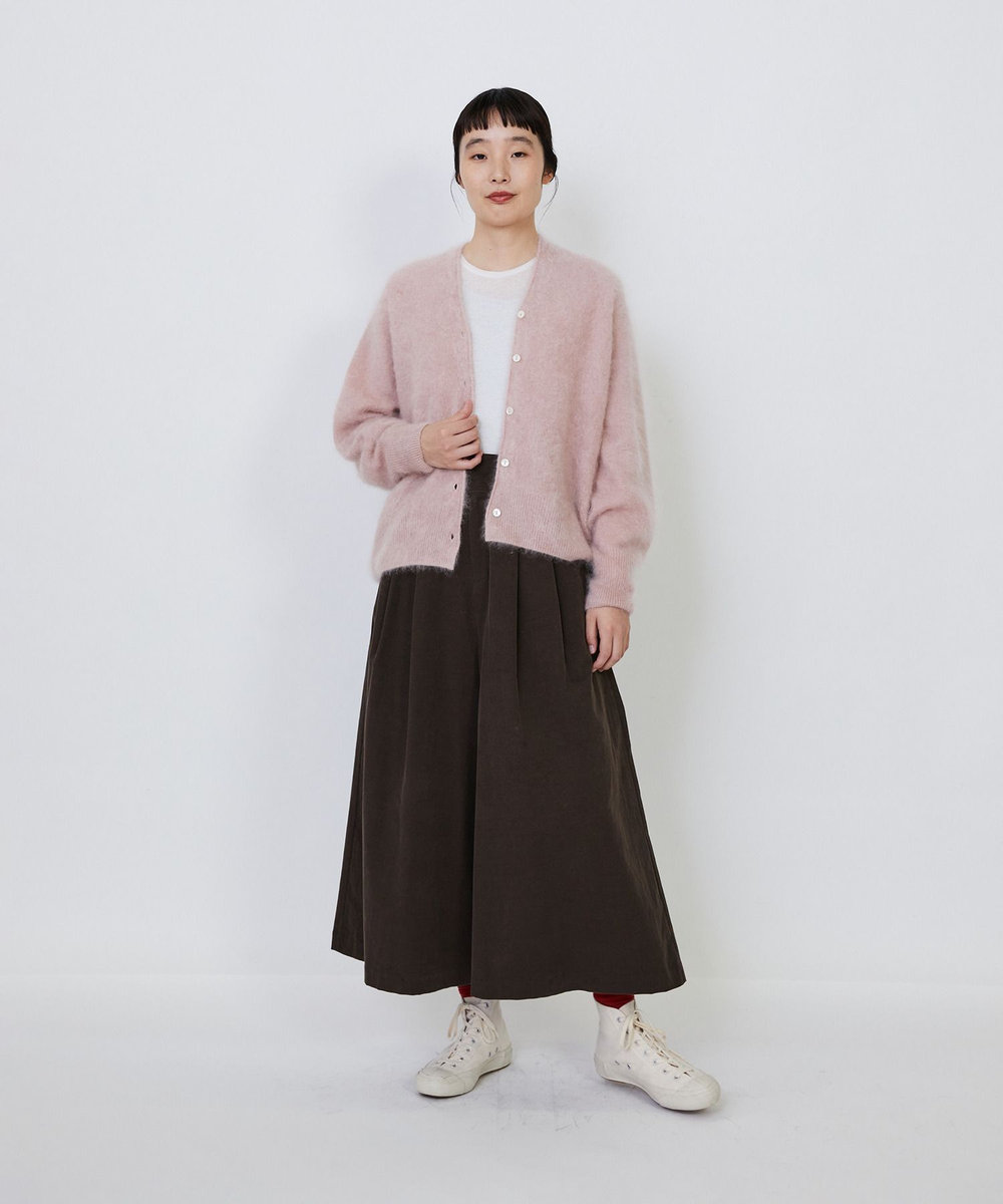 LOISIR カシミヤファー加工カーディガン ピンク