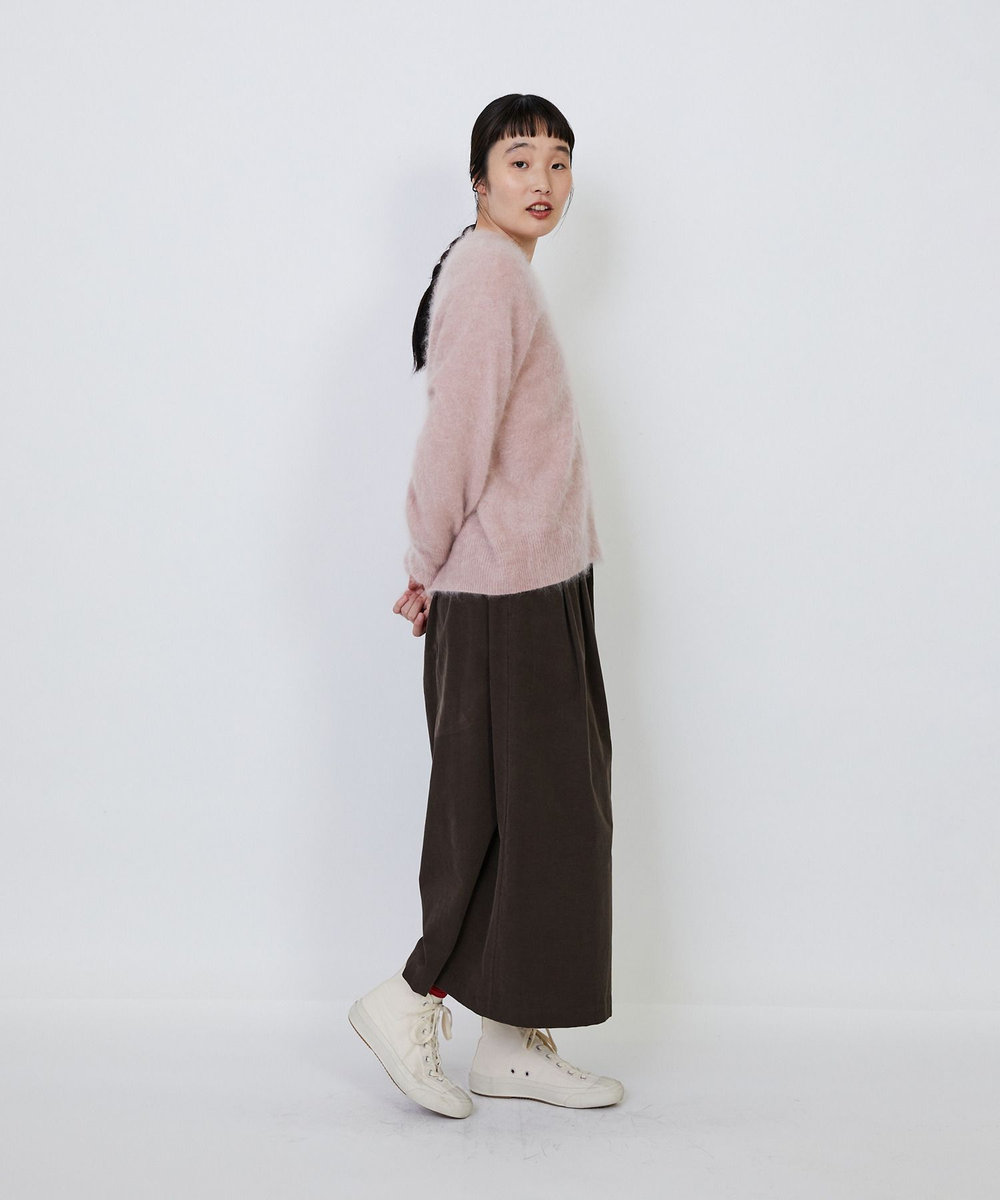 LOISIR カシミヤファー加工カーディガン ピンク