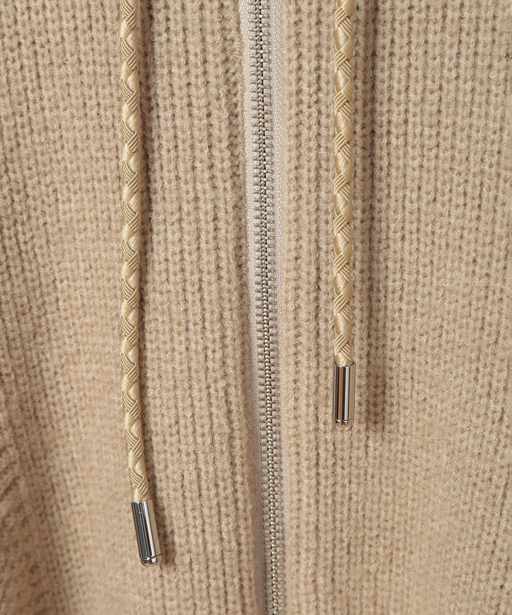 MEN'S BIGI ケーブルニットパーカー ベージュ